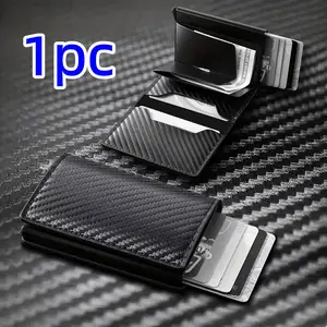 Men's Wallet Card Holder with Automatic Card Eject Feature, Stylish Compact Design for Easy Access, Essential Accessory for Everyday Use, Credit Card Holder