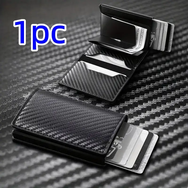 Men's Wallet Card Holder with Automatic Card Eject Feature, Stylish Compact Design for Easy Access, Essential Accessory for Everyday Use, Credit Card Holder, Credit Card Organizer, Wallet Cards Storage