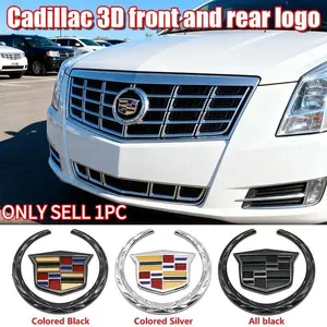 Cadillac Car Front & Rear Emblem Logo Decoration, Scratch-Resistant Durable Hood Badge Replacement, Fits Srx Atsl Xts Models, Exterior Modification Parts
