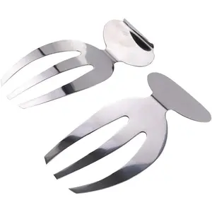2 Salad Hands stainless Steel Salad Servers Kitchen Helper Pasta Servers