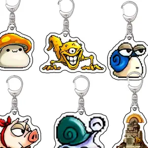 Harajuku MapleStory Kawaii E Hot Game Fans Souvenir Blue Snail Mushroom Bat Keychain