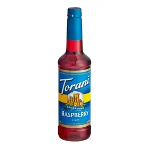 Torani Sugar-Free Raspberry Flavoring Syrup 750 mL Plastic Bottle (4 Pack) Sweet Beverage