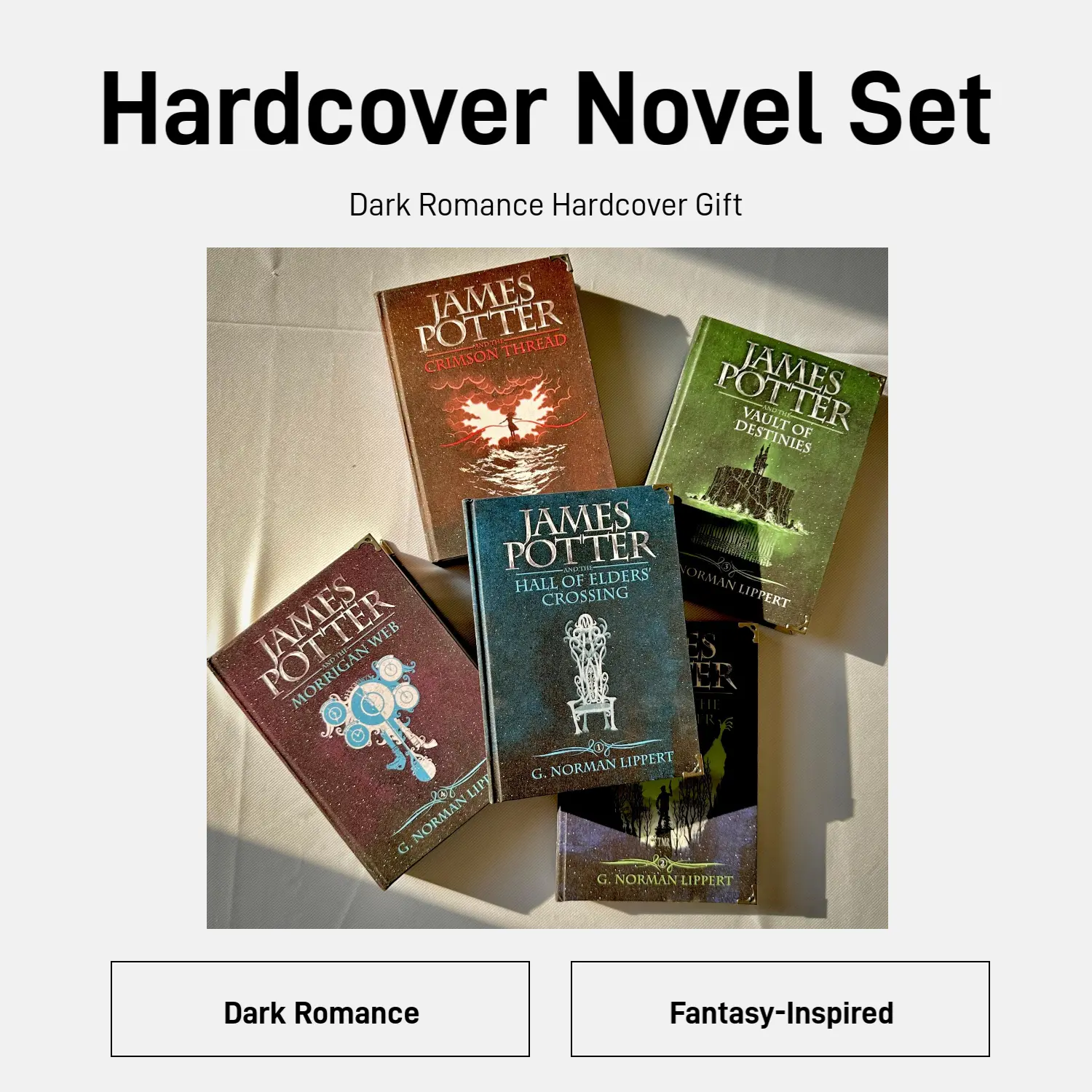 James Potter Series Hardcover Book Set, 5-Book Collector Edition by G. Norman Lippert with Free Bookmark