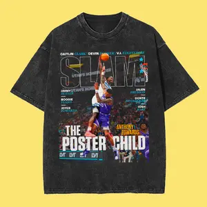 Anthony Edwards Vintage Slam Dunk Graphic Tee Unisex Sports T-Shirt Retro Design, Minny Slam Cover, Perfect Gift Idea
