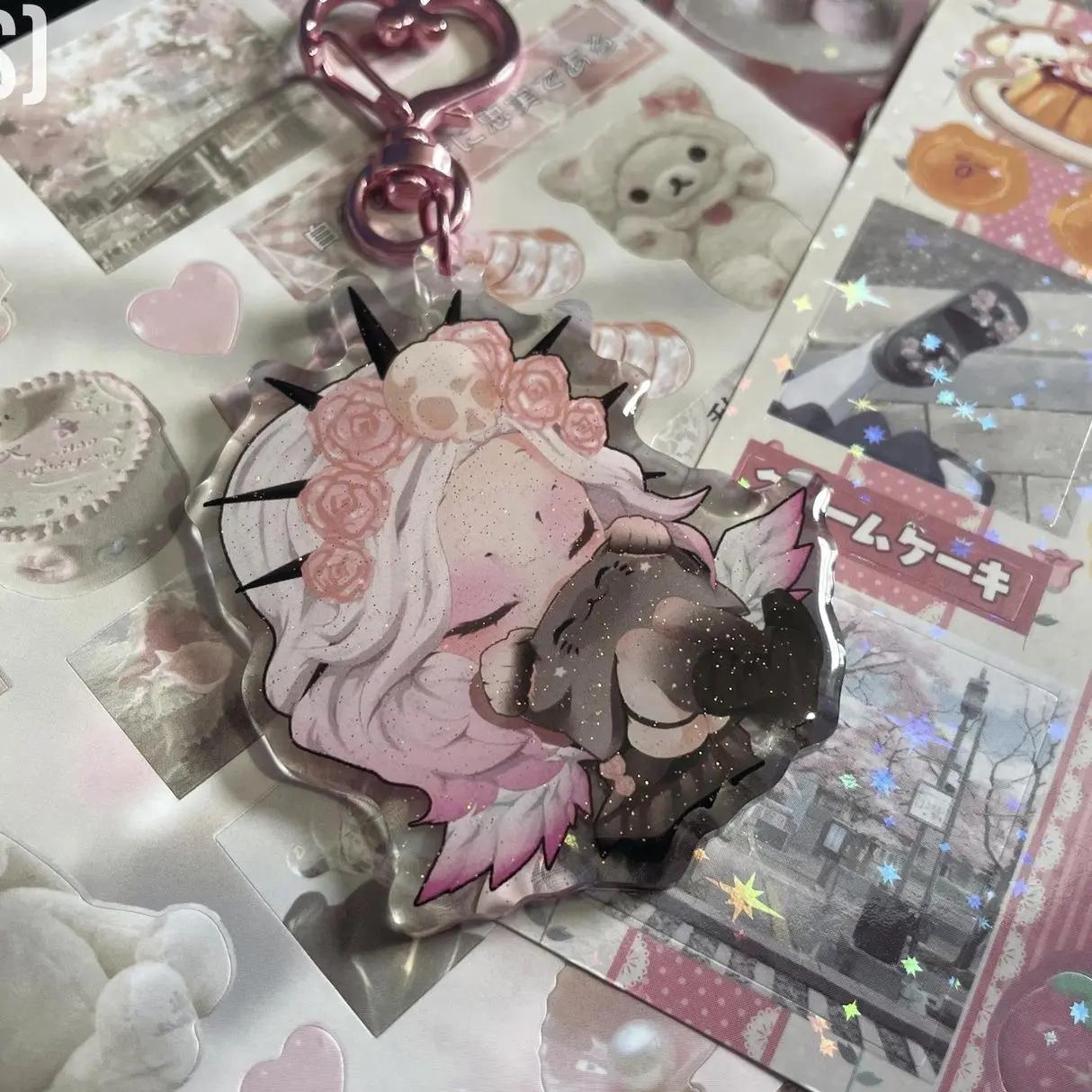 14 ops Sweet Dreamers Angel Acrylic Keychain | Kawaii Dead By Daylight Keychain