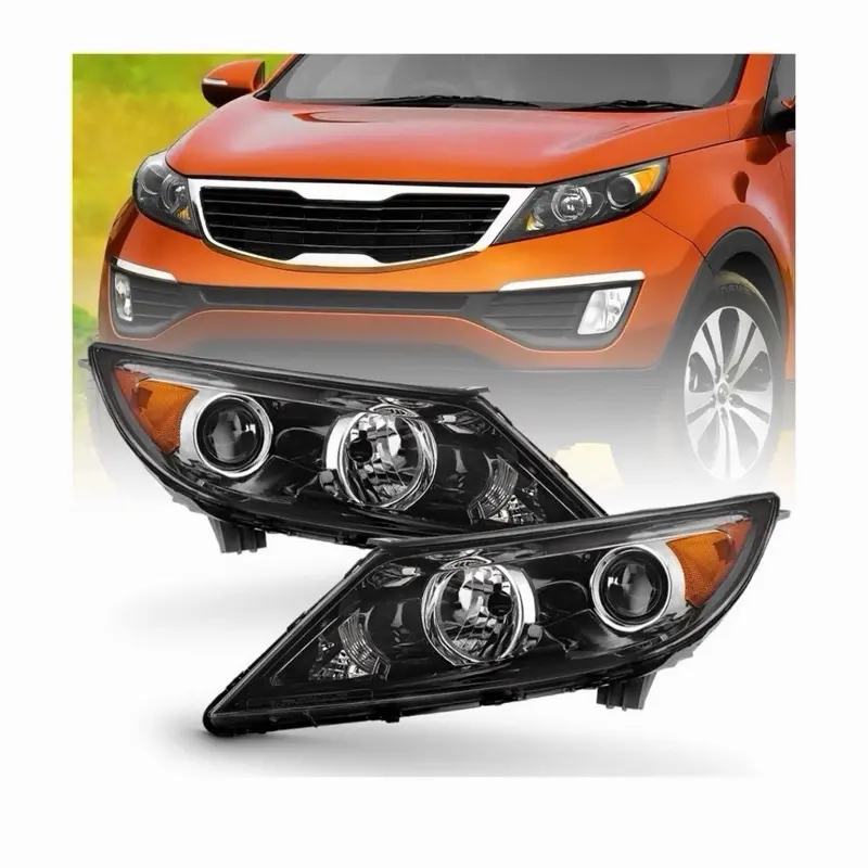 For 2011 2012 Kia Sportage Headlight Assembly Halogen Left Right 2pc