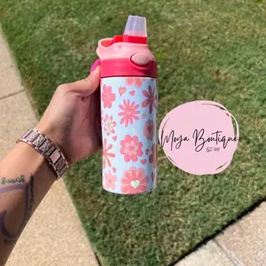 Coral Floral Water Bottle