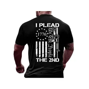 Personalized Printed Men's Casual Menswear Short-Sleeve Round Neck Top - I Plead The 2nd 1776 American Patriotic Firearm Element, Sports & Outdoor Streetwear, Golf Gift