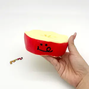 MHM Soft and Cute Series Smiling Apple Slices – Realistic food, sticky, soft, slow-rebound, stress-relief toy