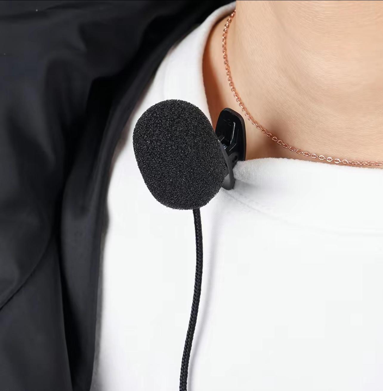 Black Plastic 3.5mm Wired Lavalier Microphone Speech Teaching Sound Amplifier Mic for Phone PC，Wireless Microphones and Systems，Wireless Lavalier Microphones