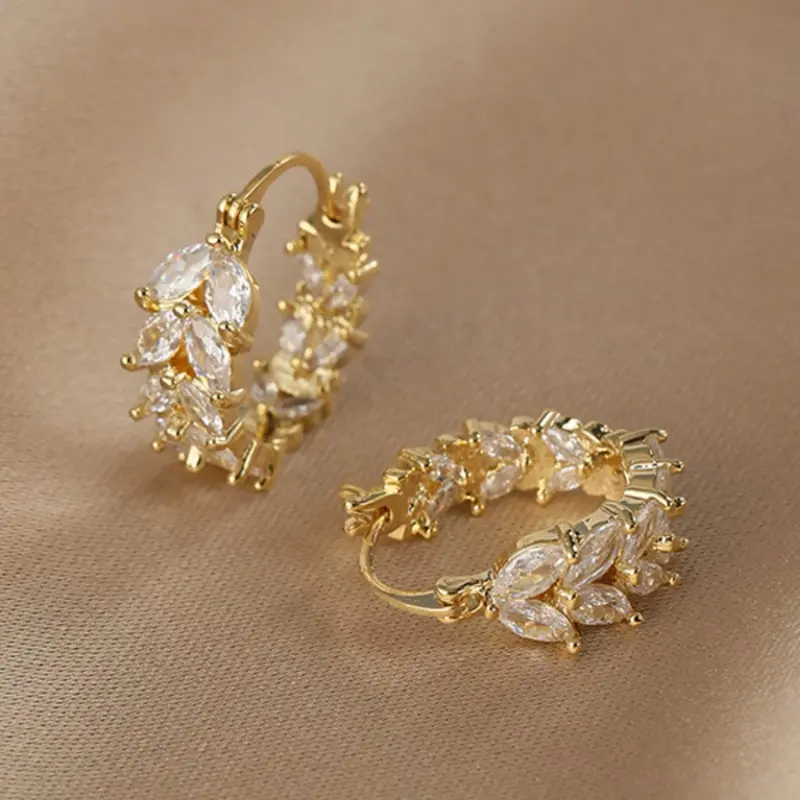 Elegant Earrings, Shining Earrings, Rhinestone Earrings, Chic Gorgeous Jewelry, Fashionable Jewelry for Women & Girls, Trendy All-match & Exquisite Jewelry for Birthday Gift