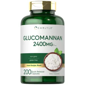 Carlyle Glucomannan Capsules | 200 Count | Soluble Fiber Pills | Non-GMO, Gluten Free Supplement