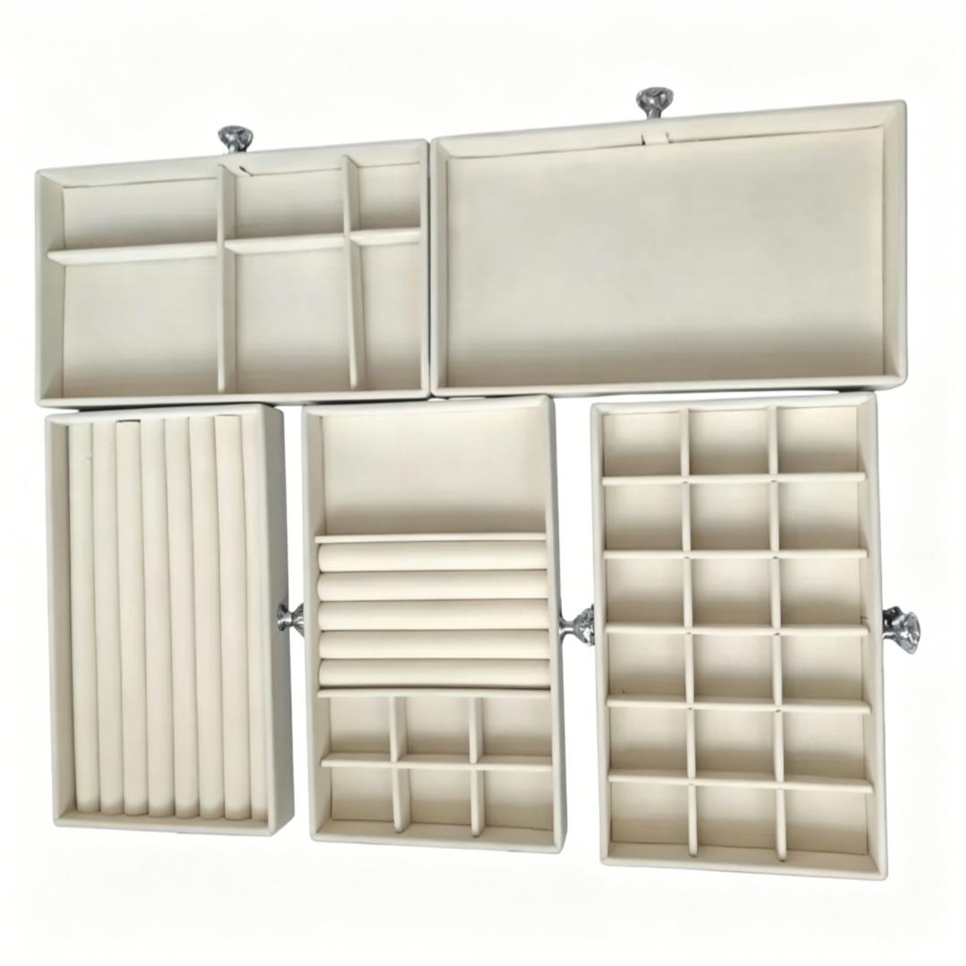 5-Tier Acrylic Jewelry Box with Velvet Drawers & Removable Trays,Clear Jewelry Storage Organizer with Adjustable Partitions,Anti-Scratch Protection for Rings Earrings Necklaces,Desktop Display Holder for Home Dressing Area,Practical Gift for Mom Wife