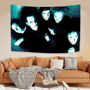 Gothic Rock the cure band Tapestry Artistic Textile Decor Easy-Hang microfiber wall hanging creates perfect backdrops for photos or events. Ideal for living rooms, bedrooms & outdoor decor Enhances Ambiance Changeable Decor