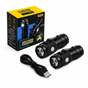 2-Pack Rechargeable Mini LED Flashlights with USB Port, High-Brightness Luminous Beam, 3 Modes, Adjustable Focus, Compact Size, Powerful Energy, Home Improvement Tools and Gadgets, Outdoor Camping Essentials