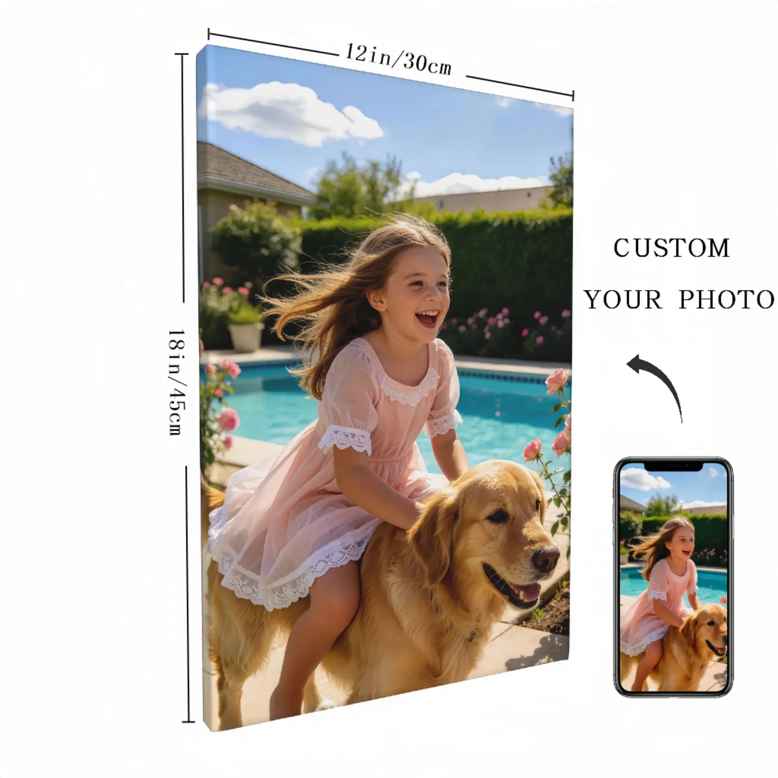 Custom Pet Portraits, Personalized Photo Wall Art, Home Wall Decor, Holiday Gifts