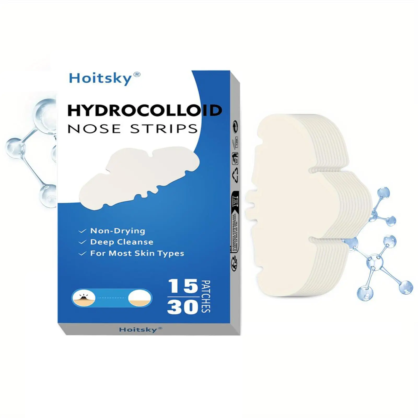 Hydrocolloid Nose Patch, Invisible Acne Cover Patch, Deep Cleansing Nose Sticker, Facial Skin Care Product for Women & Men, Nose Strips for Pores