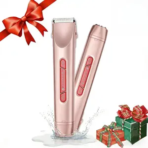 Electric Bikini Trimmer, 2-in-1 Body and Facial Hair Removal Dual-Head Electric Shaver, Waterproof USB Rechargeable Cordless Hair Trimmer for Women, Portable Hair Trimmer, Multifunctional Festival Gift