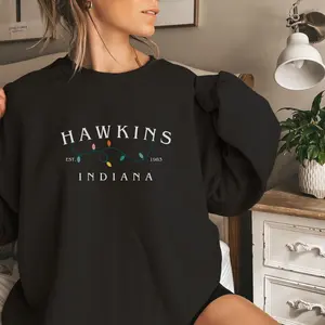 HAWKINS INDIANA Crewneck, Stranger Sweatshirt, Unisex Heavy Blend™ Crewneck Sweatshirt, Eleven, Graphic Crewneck, Gifts