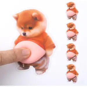 Shiba Door Stopper Wall Protector -  Soft   Crash Pad - Cute Self-Adhesive Doorknob Guard & Noise Dampener for Cabinets, Fridge, Furniture, Headboards (Pack of 4)