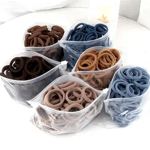 Women's Basic Hair Bands, 50 Pcs Simple Solid-Color Elastic Headbands, Hair Rope Ties, Hair Accessories and Ponytail Holders