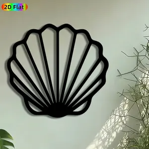 1pc Scallop Shell Metal Wall Art, Coastal Shell Statue Mural, Artistic Metalwork, Intricate Craftsmanship, Perfect for Summer Beach Party, Housewarming Decor, Perfect for Living Room Patio Wall Bathroom Decor, Ideal Gift for Coastal Decor Enthusiasts.