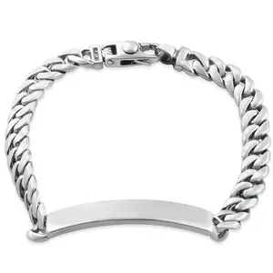 Men's Cuffed Link 14k Gold (49gram) or Platinum (79gram) 8-10mm Bracelet 8.5"