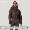 PUFFIT STM-TEX Elevated Cropped Detachable-hood Rain Jacket With Drawstring Hem,WaterProof,Stain Resistant,Windproof,Women's Rain Jacket,Breathable Stylish,Inner Pocket Design,Outdoor Sport,Windbreaker,School Running,Womenswear,,Fall,Winter,2026 Shopping