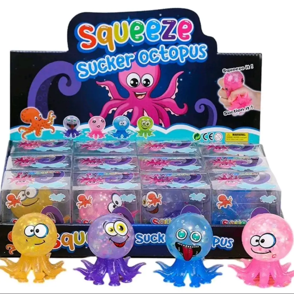Cute Glitter Gel Sucker Octopus Squishy