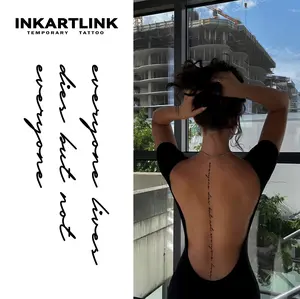 INKARTLINK Tattoo Tech, 2 Sheets Semi-Permanent Temporary Tattoos ,Artistic Lettering,Adult Art Design,Lasts 1-2 Weeks, Waterproof, Realistic Look, No Adhesive, No Reflection,For Man And Woman,Ideal for Swimming, Party