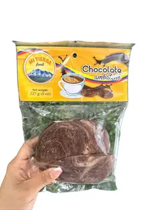 Chocolate Ambateño en barra (tipo tableta redonda).