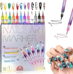 12-Colors Nail Art Pens for Painting Nails, Nail Markers for Nail Art Markers for Kids, Nail Polish Pens for Kids, Nail Pens for Nail Art Pens for Kids, Nail Polish Pens Quick Dry