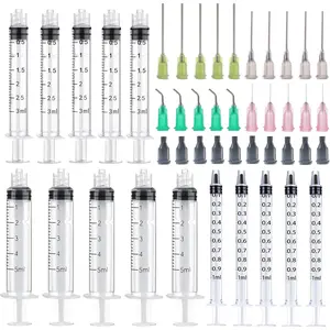 15 Pack 1ml 3ml 5ml Measuring Dispenser with 14ga 16ga 18ga 20ga Dispensing Accessories and Caps for Measuring Refilling Glue Applicator or Oil