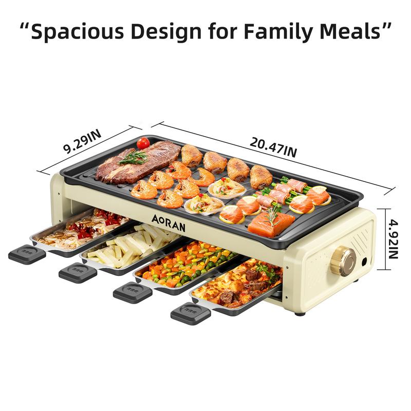 Jumbo Portable Electric Grill - Indoor Smokeless BBQ with Non-Stick Surface & Adjustable Temp Control