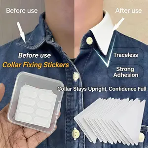 160 Pieces Invisible Collar Stiffeners, Self-Adhesive Shirt Collar Fixing Patches, No Trace Collar Support, Keep Shirts Neat