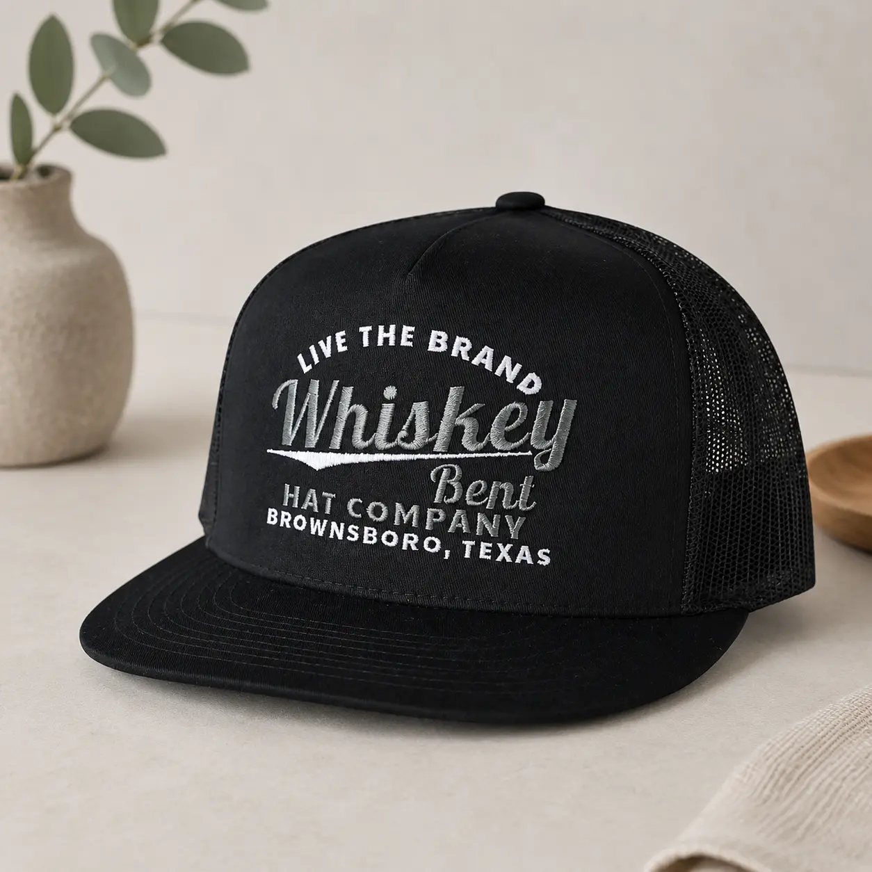Whiskey Bent Hat Company Trucker Hat, Vintage Texas Mesh Snapback Cap, Western Cowboy Hat, Adjustable Country Trucker Cap for Men & Women