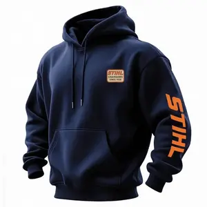 Retro Heavy Duty Stihl Hoodie, Built For The Job Repairman's Workwear Pullover, Classic Cotton Logo On Arm Jumper, Trendy Fashion Streetwear Gift for Dad