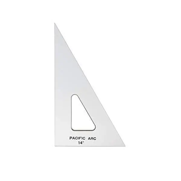 Pacific Arc Drafting Triangle, 14-inch, 30/60/90 Degrees, Clear Acrylic