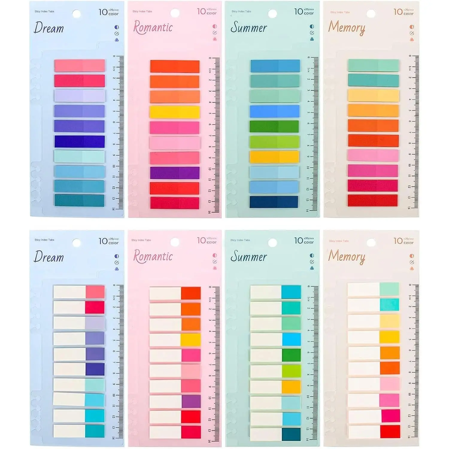 1600 count Sticky Tabs Book Tabs for Annotating Books,Transparent Sticky Notes, Multi-Colored Book Marks for Reading,Writable and Repositionable Page Marks Annotation Tabs (1600)