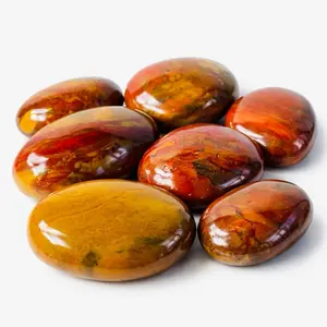 5 LB Sunset Jasper Palm Stone Assortment – Mixed Worry Stones Bulk Set | Warm Earth Tone Crystal | Giftable Collection