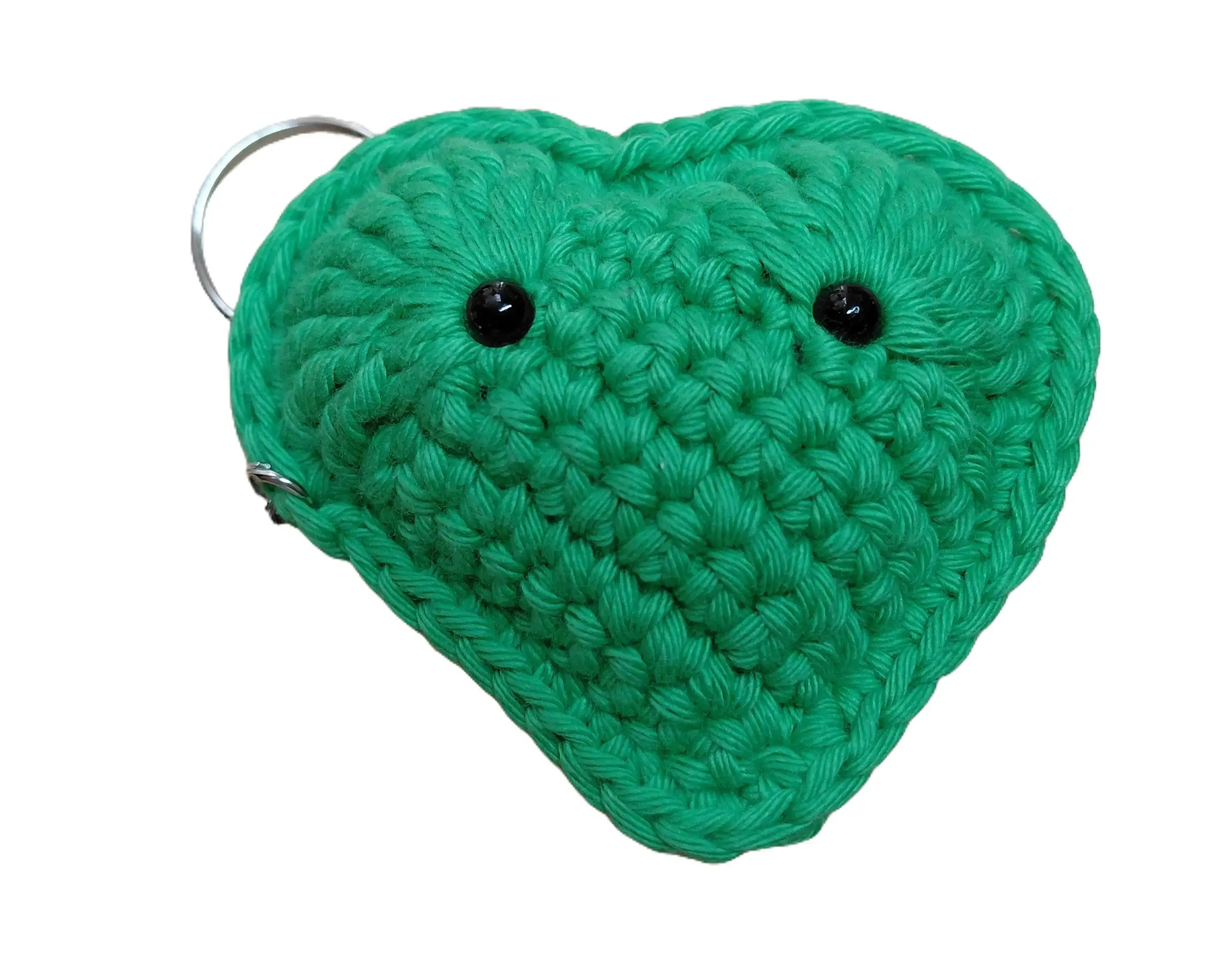 New Handmade Soft Cotton Crochet Heart Key Chain - 3.5in Portable Collectibles Accessory, Simple Charm, Fits Back Pack, Purses, Note: Choking Hazard Small Parts, Luggage