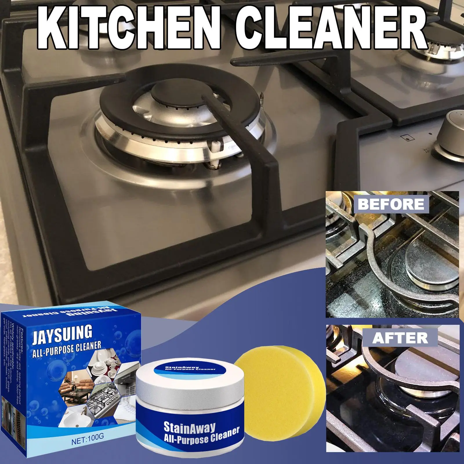 Jaysuing Multi-functional Stain Cream, Stainless Steel Pot Pan Bottom Clean Polish Remove Rust And Stain Cleaner Cleaning Household Towel Cloth