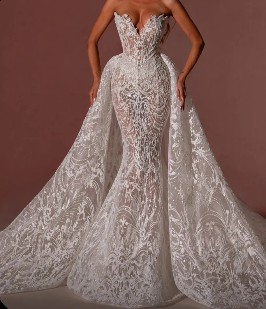 Retail $2175 La Renia Sequin Strapless Gown