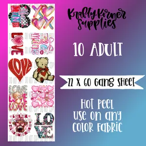 Be Mine DTF Transfer Gang Sheet, 22 x 60