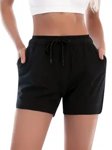 Women's Solid Color Drawstring Waist Shorts, Casual Comfy Breathable Shorts for Summer, Ladies Bottoms for Daily Wear