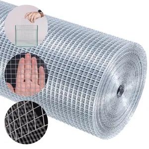 Hardware Cloth 24inx50ft 1/2 Inch Galvanized, Chicken Rabbit Snake cage Wire Fence Mesh Roll,Garden Plant Welded Metal Wire Fence,Poultry Animal Netting cage Screen. (4 x 50FT)