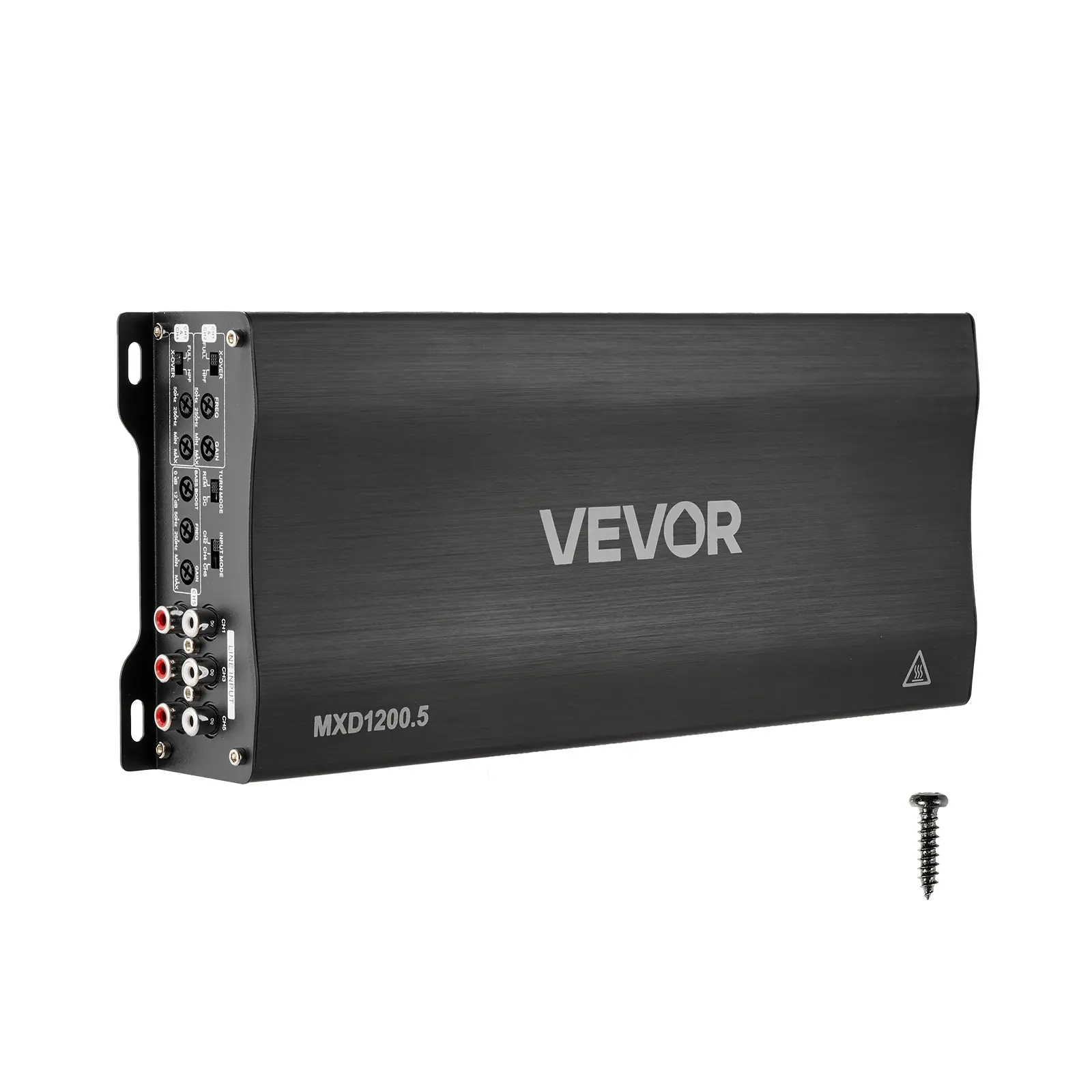VEVOR 5 Channel Car Audio Amplifier Bridgeable Class D Full Range Amp Max Power 4 x 100W @ 4 Ohm / 4 x 200W @ 2 Ohm + Sub 1 x 500W @ 4 Ohm / 1 x 1000W @ 2 Ohm for Speakers & Subwoofer Vehicles