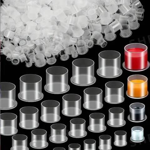 100/1000 Pack Tattoo Ink Cup Covers with Base Stability Disposable Tattoo Ink Cups, Tattoo Supplies Set, Bulk Tattoo Accessories