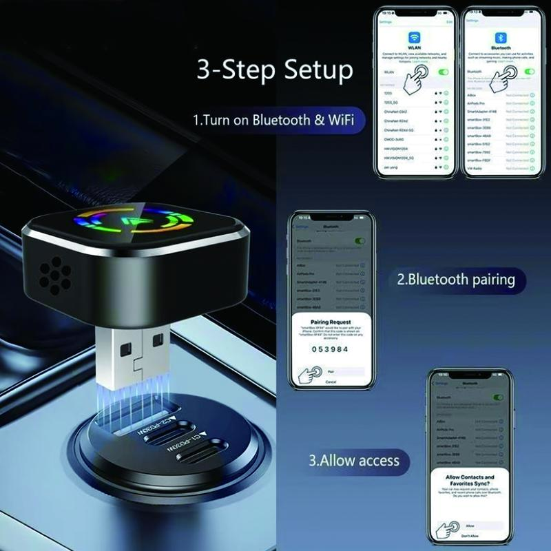 2026 Wireless CarPlay Adapter, Universal Compatibility Adapter, For iPhone And Android Users, Quick Connection With No Del car play