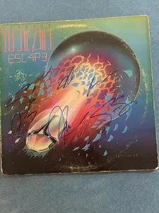 Journey Signed Autographed Escape Vinyl Record Album By All,  Steve Perry, Steve Smith, Neal Schon, Ross Valory & Jonathan Cain w/COA